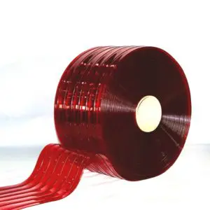 Bulk Rolls - Transparent Red Ribbed 200mm X 2mm, 50m